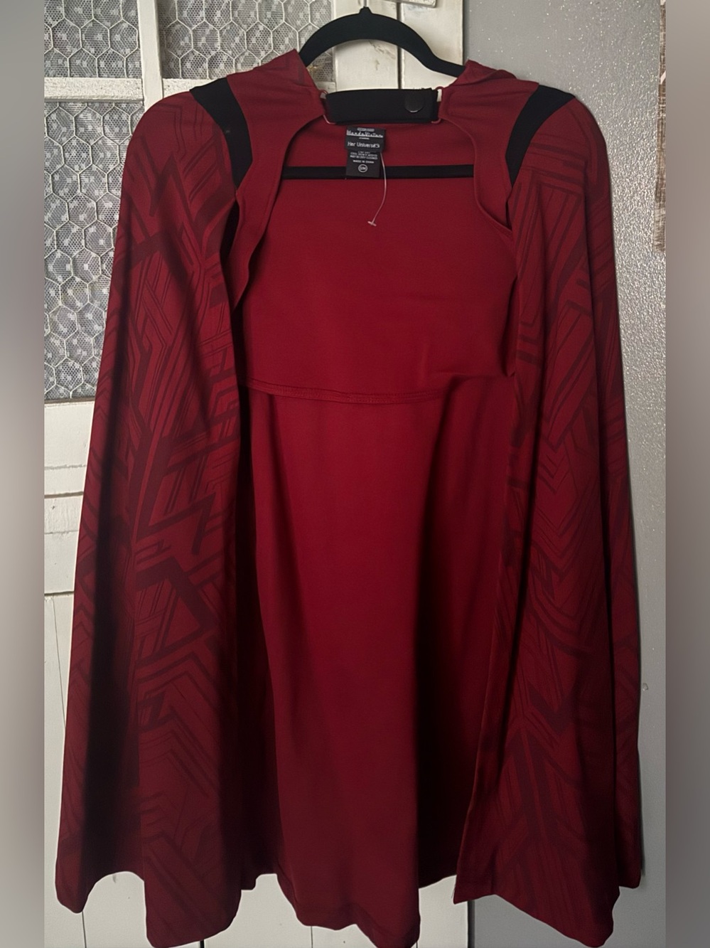 Her Universe Maroon Hooded Cape with Black Accents